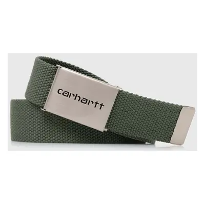 Pásek Carhartt WIP Clip Belt Chrome zelená barva, I019176.1YFXX