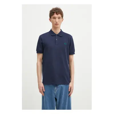 Bavlněné polo tričko Fred Perry tmavomodrá barva, s aplikací, M6000.Y49