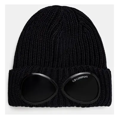 Vlněná čepice C.P. Company Extra Fine Merino Wool Goggle Beanie zelená barva, 17CMAC122A005509A