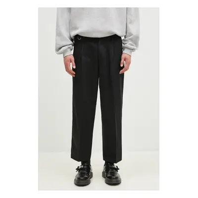 Kalhoty NEIGHBORHOOD NEIGHBORHOOD X Dickies . Tuck Wide Pants pánské, černá barva, jednoduché, 2