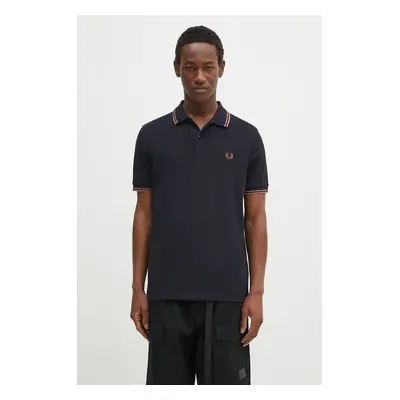 Bavlněné polo tričko Fred Perry tmavomodrá barva, M3600.Y31