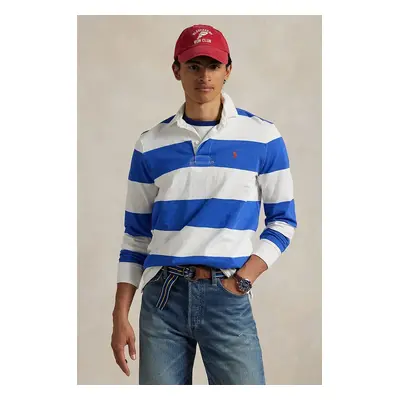 Bavlněný svetr Polo Ralph Lauren Long Sleeve pánský, modrá barva, 710900566