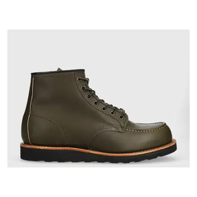 Kožené boty Red Wing 6-INCH Classic Moc Toe pánské, zelená barva, 8828