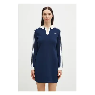 Šaty adidas Originals POLO DRESS tmavomodrá barva, mini, JC7690