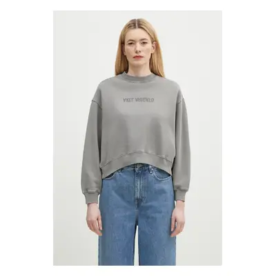 Bavlněná mikina Axel Arigato Distort Washed Sweatshirt dámská, šedá barva, s potiskem, A3013001