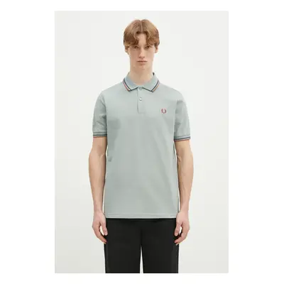 Bavlněné polo tričko Fred Perry zelená barva, M3600.Y26