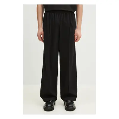 Tepláky MKI MIYUKI ZOKU Wide Fit Poly Track Pants pánské, černá barva, s aplikací, WIDE.FIT.POLY