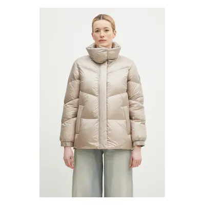 Péřová bunda Woolrich Aliquippa Puffer Jacket béžová barva, zimní, CFWWOU0925FRUT3085