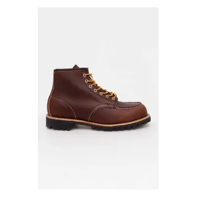 Kožené boty Red Wing Roughneck Moc Toe pánské, hnědá barva, 8146