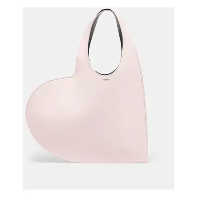 Kožená kabelka Coperni Heart Tote růžová barva, COPBA14F6031