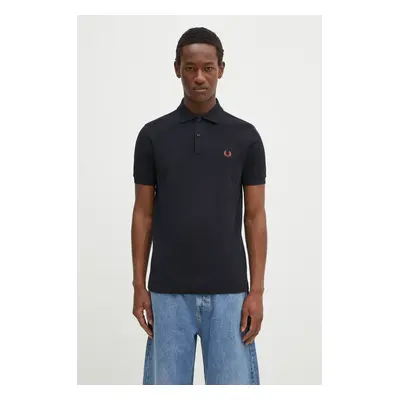 Bavlněné polo tričko Fred Perry tmavomodrá barva, M6000.Y31