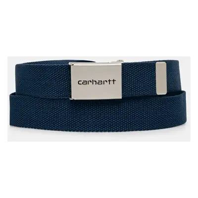 Pásek Carhartt WIP Clip Belt Chrome tmavomodrá barva, I019176.E7XX