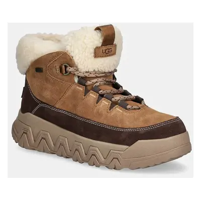 Nízké kozačky UGG Terretrail Cozy Lace dámské, hnědá barva, na platformě, zateplené, 1158210-CHE