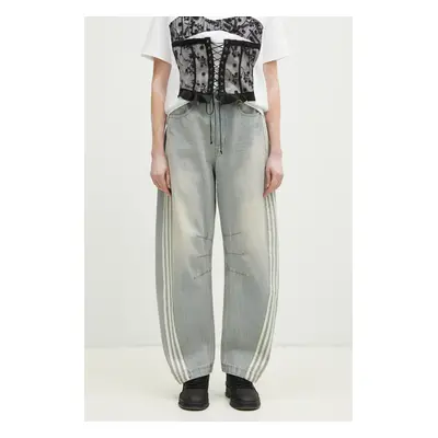 Bavlněné džíny adidas Originals DENIM BN PANT dámské, high waist, JX9212