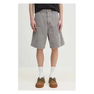 Bavlněné šortky Carhartt WIP Double Knee Short pánské, šedá barva, I034793.2LR06