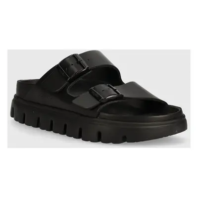 Kožené pantofle Birkenstock BIRKENSTOCK X PAPILLIO Arizona Chunky Exq dámské, černá barva, 10245