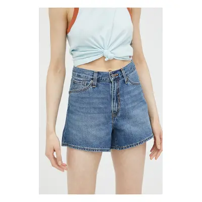 Džínové šortky Levi's dámské, hladké, high waist, A4695.0003-MedIndigoW