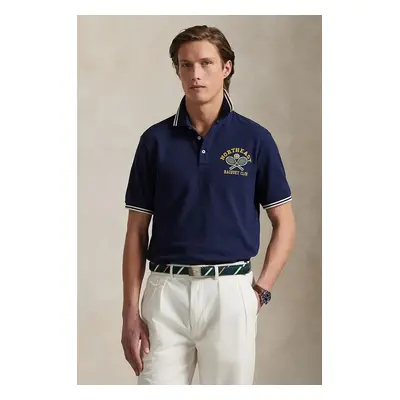 Bavlněné polo tričko Polo Ralph Lauren tmavomodrá barva, 710964976