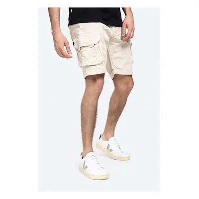 Bavlněné šortky Alpha Industries Crew Short béžová barva, 176203.578-cream