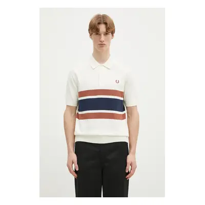 Bavlněný svetr Fred Perry pánský, béžová barva, lehký, K9709.760