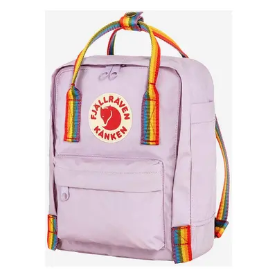 Batoh Fjallraven Kanken Rainbow Mini fialová barva, malý, s aplikací, F23621