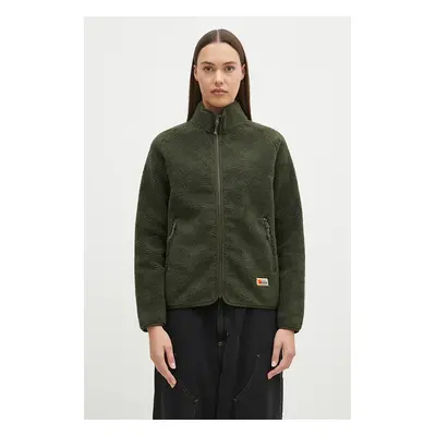 Fleecová mikina Fjallraven Vardag Pile Fleece W zelená barva, F84789.662