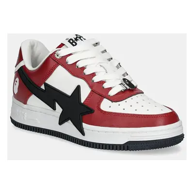 Kožené sneakers boty A Bathing Ape STA OS #2 L červená barva, 1K70291309