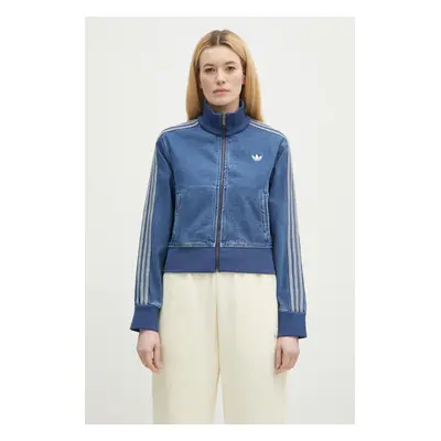 Bunda adidas Originals DENIM TT dámská, modrá barva, přechodná, JD2570