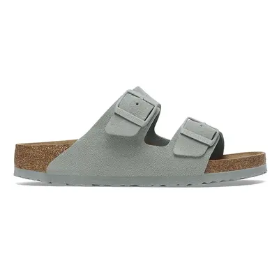 Semišové pantofle Birkenstock Arizona dámské, modrá barva, 1029215