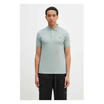 Bavlněné polo tričko Fred Perry zelená barva, M6000.Z35