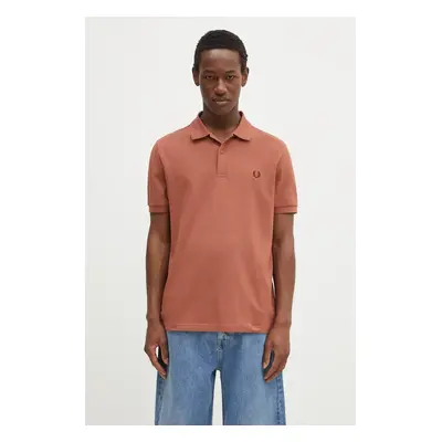 Bavlněné polo tričko Fred Perry oranžová barva, M6000.Y52