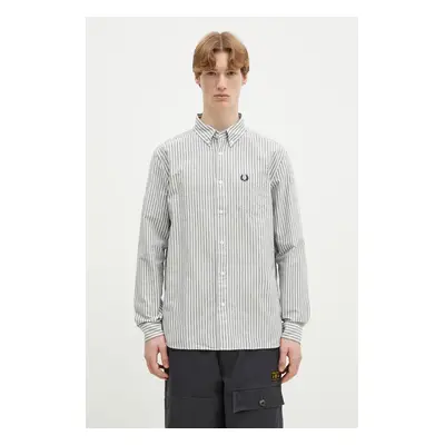 Bavlněná košile Fred Perry tmavomodrá barva, regular, s límečkem button-down, M6574.X86