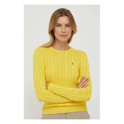 Bavlněný svetr Polo Ralph Lauren žlutá barva, 211891640