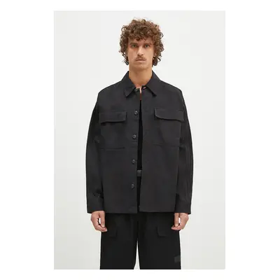 Bavlněná košile adidas Originals Premium Essentials Shirt černá barva, relaxed, s klasickým límc