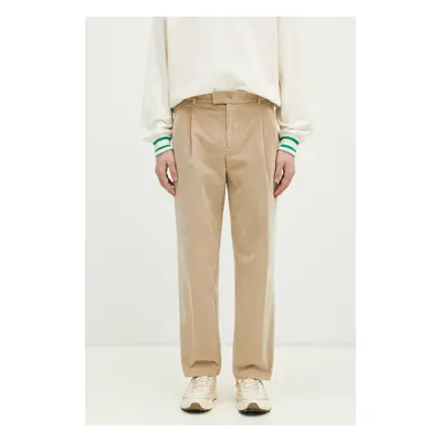 Manšestrové kalhoty Drôle de Monsieur Le Pantalon Golfeur Corduroy béžová barva, PERM-BP165-CO15