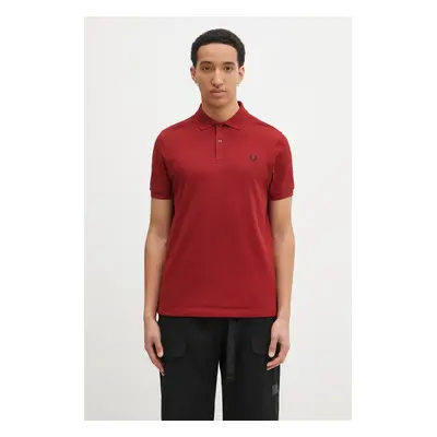 Bavlněné polo tričko Fred Perry vínová barva, M6000.Y35