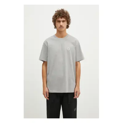 Bavlněné tričko 1017 ALYX 9SM Regular Fit Crewneck Tee šedá barva, s aplikací, AAMTS0484FA01