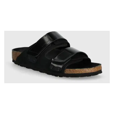 Kožené pantofle Birkenstock Uji dámské, černá barva, 1026570