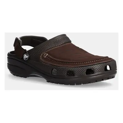 Pantofle Crocs Yukon Vista II Lr Clog M pánské, hnědá barva, 207689