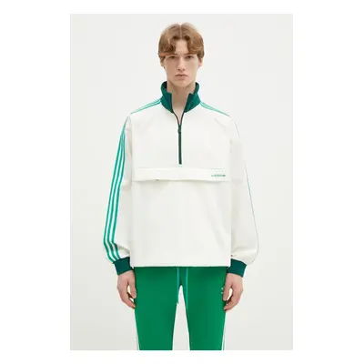 Bavlněná mikina adidas Originals Pullover pánská, béžová barva, s aplikací, JC8375