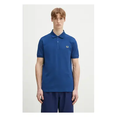 Bavlněné polo tričko Fred Perry modrá barva, M6000.Y47