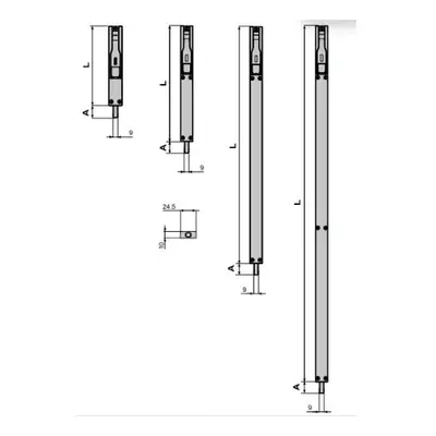 Fapim stříbrná - DVEŘNÍ ZÁSTRČE FAPIM - zástrč Titan 450x24,5x10 mm, trn 24,5 mm