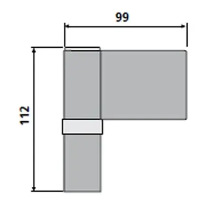 Dveřní pant KT-N 6R, 22-27mm, 160kg, RAL9465 stříbrný