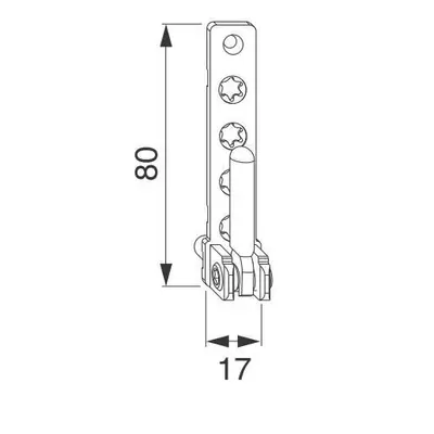 ROHOVÉ LOŽISKO RÁMOVÉ PRO PVC S 7MM ČEPY, 120KG