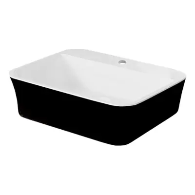 Besco Deskové umyvadlo z litého mramoru Assos S-Line BW UM D-OPB 51x41x15 cm, s otvorem pro bate