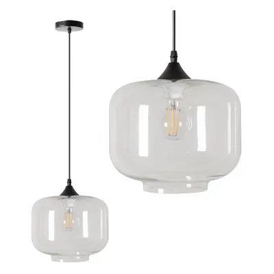 Toolight Skleněná závěsná stropní lampa APP312-1CP Loft