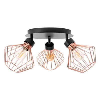 Toolight Trojitá kovová plafónová lampa APP536-3C Pink Gold