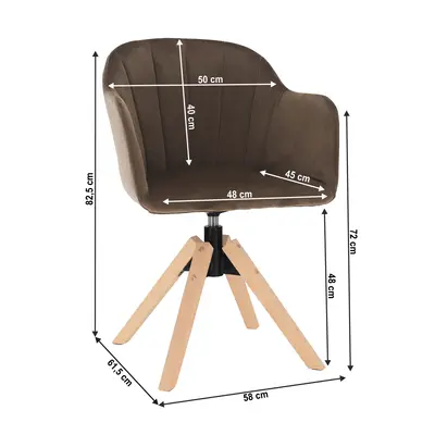 Kondela Otočné křeslo, velvet látka, šedohnědá taupe / buk, DALIO