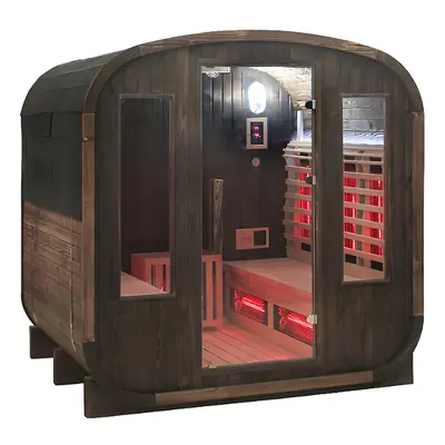 BPS-koupelny Zahradní kombinovaná sudová sauna 2v1 HYD-4766 - Infrasauna + finská sauna 180x200,