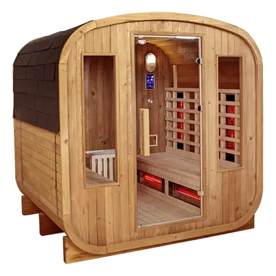 BPS-koupelny Zahradní kombinovaná sudová sauna 2v1 HYD-4023 - Infrasauna + finská sauna 180x200,